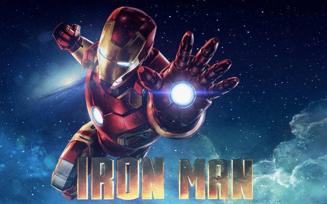 1920x1080 pix. Wallpaper Iron Man, Tony Stark, galaxy, spiral galaxy, flares, Marvel
