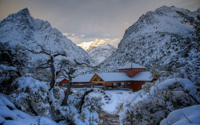 1920x1200 pix. Wallpaper hotels, mountains, winter, Chile, Andes, snow, nature, landscape, cold