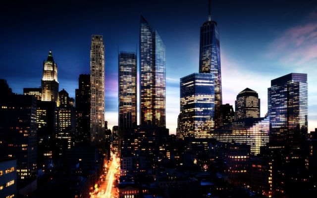 1920x1080 pix. Wallpaper city, skyscrapers, night, new york, usa