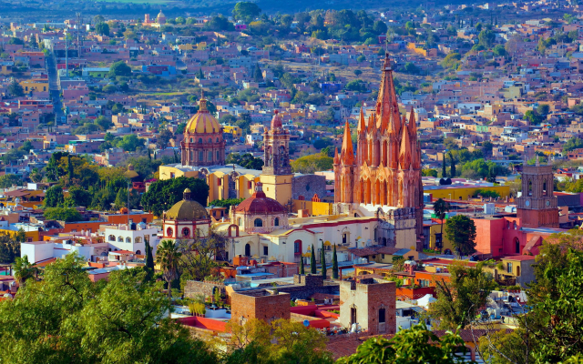 2048x1365 pix. Wallpaper San Miguel de Allende, Mexico, city, gothic, church, Parroquia de San Miguel Arcangel