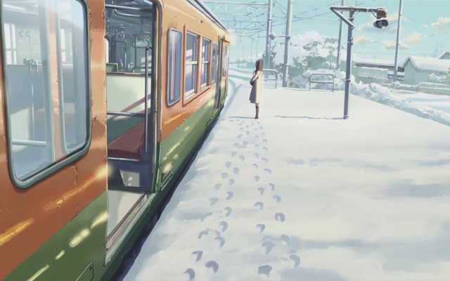 1920x1080 pix. Wallpaper anime, winter, snow, 5 Centimeters Per Second