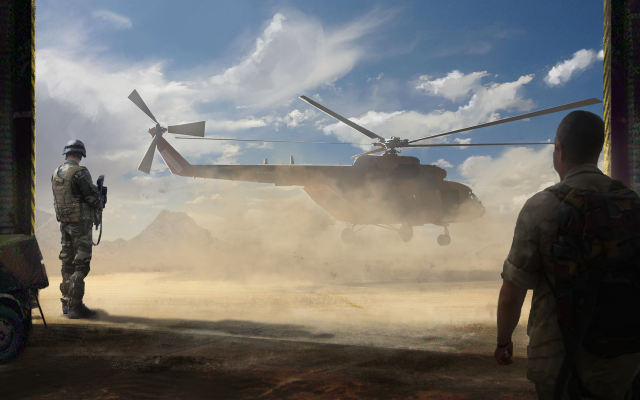1920x1080 pix. Wallpaper Mi-8, helicopter, artwork, army, military, soldier, aircraft