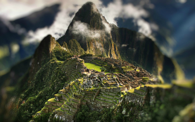 1920x1080 pix. Wallpaper Machu Picchu, mountains, Peru, tilt shift, nature