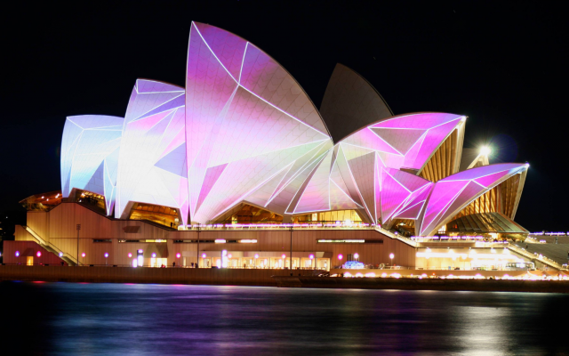 2560x1440 pix. Wallpaper Sydney, Sydney Opera House, night, australia, city