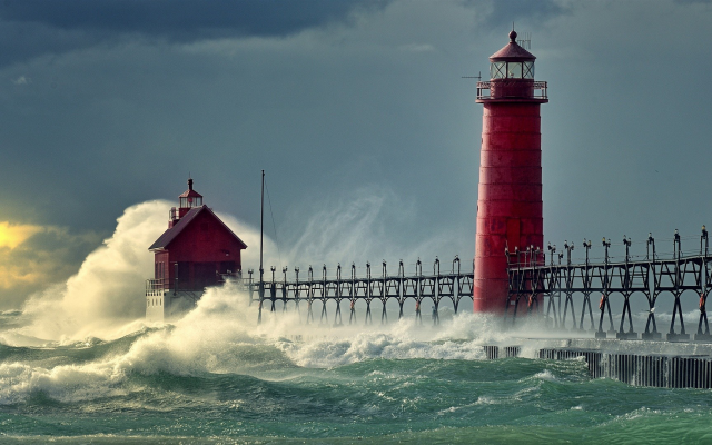 1920x1080 pix. Wallpaper lighthouse, sea, coast, waves