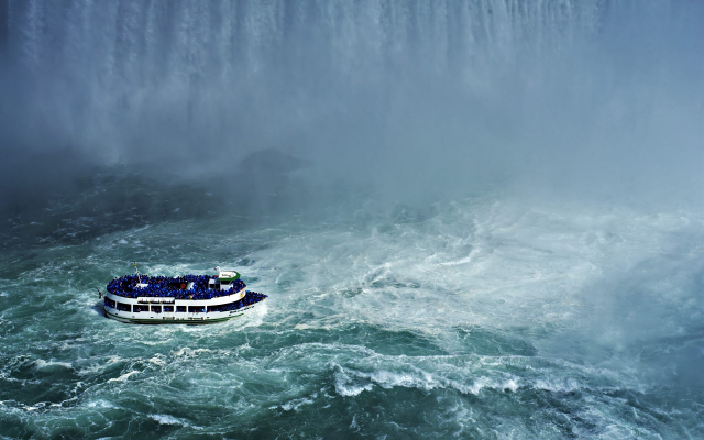 2560x1600 pix. Wallpaper niagara falls, boat, river, waterfall