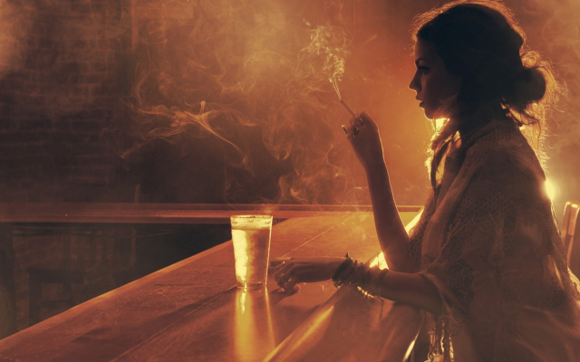 2536x1424 pix. Wallpaper smoking, women, bars, sepia, cigaretes