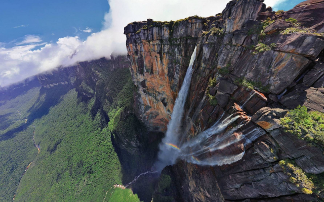 1911x1112 pix. Wallpaper angel falls, waterfall, venezuela, nature, mountains