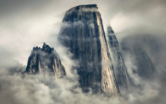 2500x1669 pix. Wallpaper mountains, clouds, mist, fog, cliff, greenland, nature, landscape