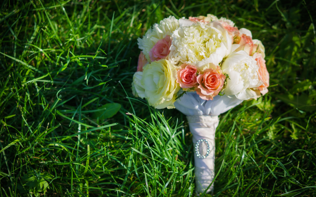3000x1993 pix. Wallpaper bridal bouquet, flowers, wedding, flowers, grass, rose, peony