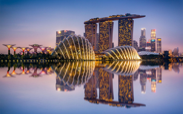 1735x1250 pix. Wallpaper marina bay sands, hotel, singapore, city, reflections, gardens by the bay
