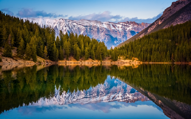 1920x1280 pix. Wallpaper alberta, canada, mountains, lake, forest, reflections