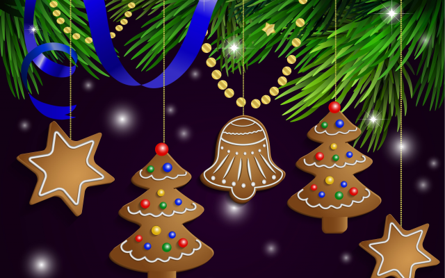 4100x3250 pix. Wallpaper christmas, cookies, christmas tree, graphics