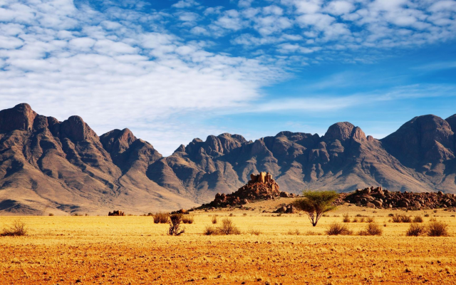 1920x1080 pix. Wallpaper Namibia, Africa, nature, landscape, mountain, clouds, desert, rock, trees, stones, plants
