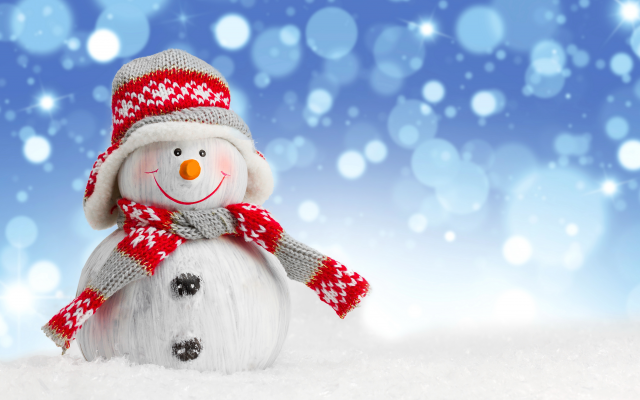 5130x3420 pix. Wallpaper snowman, new year, christmas, holiday, toy, snow