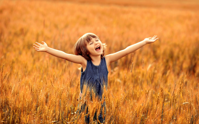 2400x1597 pix. Wallpaper summer, field, wheat, girl, childhood, girl