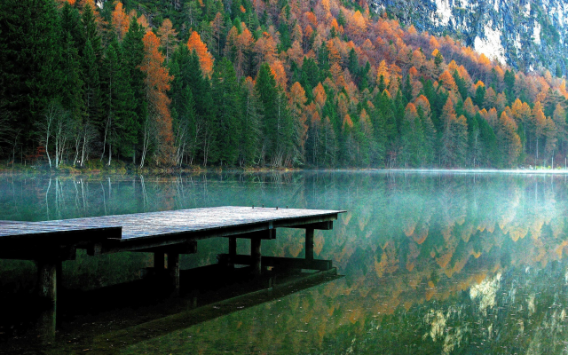 2048x1371 pix. Wallpaper photography, nature, tree, autumn, leaf, lake, pier