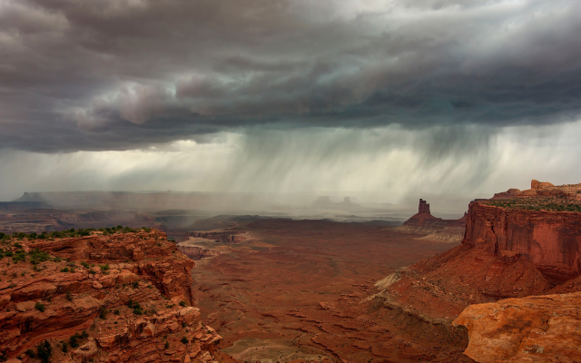 2500x1667 pix. Wallpaper canyon, landscape, rock, nature, clouds, rain, desert