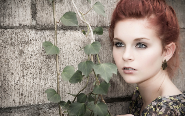 2560x1600 pix. Wallpaper Karoline Kate, model, redhead, blue eyes, women
