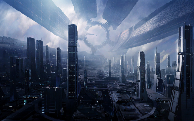 1920x1080 pix. Wallpaper mass effect 3: citadel, city, aliens, technology, skyscrapers, video games