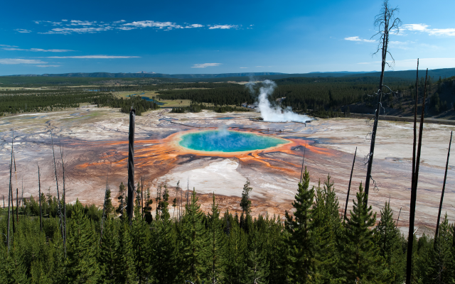 3840x2160 pix. Wallpaper the grand prismatic spring, nature, yellowstone national park, usa, midway geyser basin, wyoming, usa