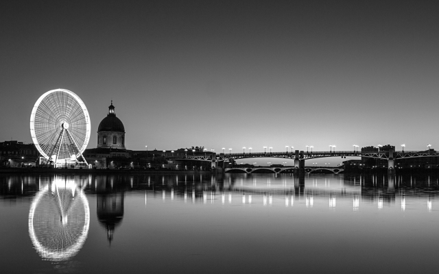 3200x2400 pix. Wallpaper toulouse, pont saint-pierre, france, garonne, city. night, river