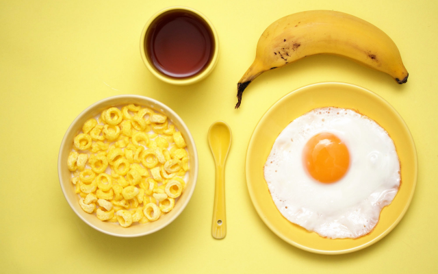 2000x1334 pix. Wallpaper food, breakfast, yellow, bananas, eggs