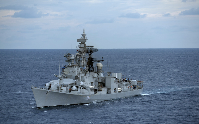 2700x1889 pix. Wallpaper ins ranvir d54, rajput class destroyer, ship, sea, indian navy