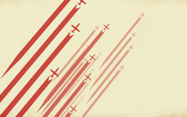 1920x1080 pix. Wallpaper digital art, minimalism, lines, stripes, red, airplane, aircraft, simple background