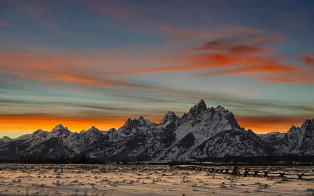 1920x1200 pix. Wallpaper sunset, mountains, clouds, snow, winter, nature, landscape