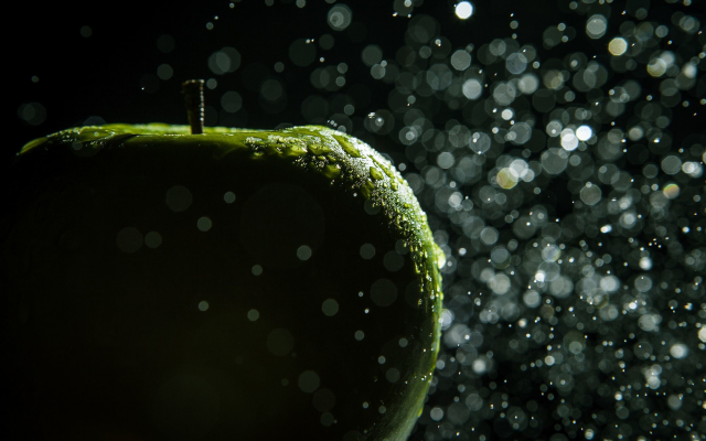 2000x1334 pix. Wallpaper apple, macro, water drops, fruit, food
