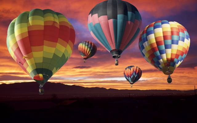 6016x4016 pix. Wallpaper balloons, sky, sunset, nature, hot air balloons