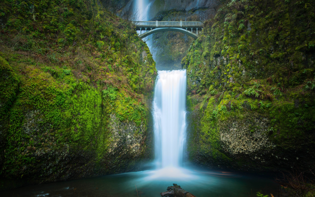 5304x3536 pix. Wallpaper multnomah falls, benson bridge, columbia river gorge, oregon, nature, waterfall