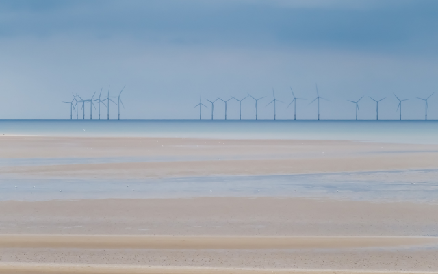 2560x1676 pix. Wallpaper sea, beach, nature, sky, wind turbine