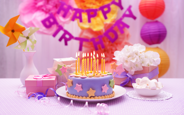 5038x3587 pix. Wallpaper happy birthday, decorations, cake, candles, birthday, holidays
