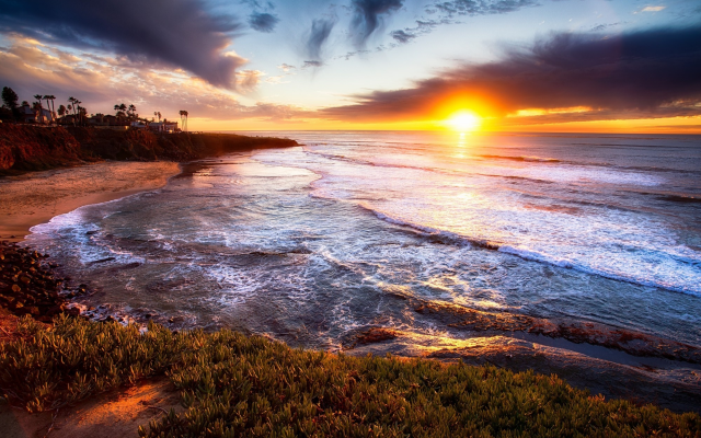 2000x1333 pix. Wallpaper sunset cliffs, san diego, sunset, ocean, sky, rocks, usa, beach