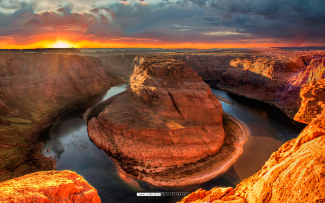 2048x1092 pix. Wallpaper horse shoe bend, arizona, colorado river, red dessert, canyon, nature