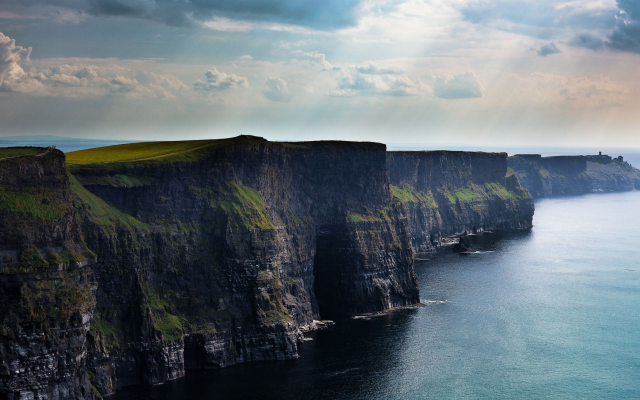 3072x1728 pix. Wallpaper cliffs of moher, cliff, sea, nature, clouds, county clare, ireland