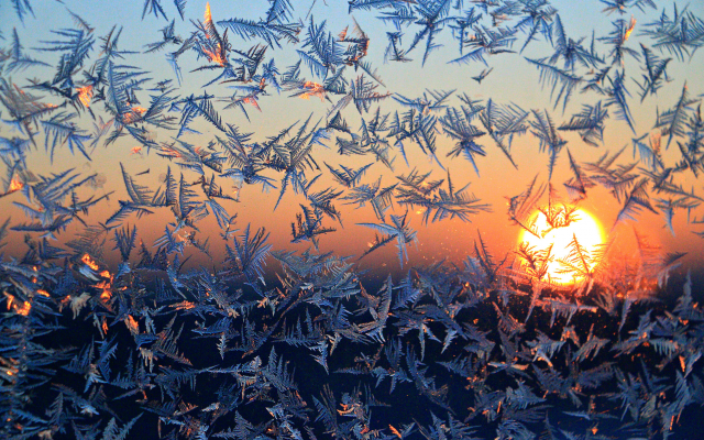 2449x1632 pix. Wallpaper morning, glass, window, frost, sun, winter, nature