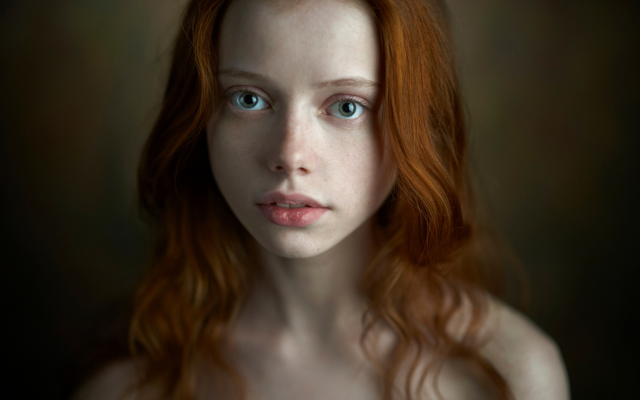 2048x1366 pix. Wallpaper redhead, women, face, portrait, wavy hair, bare shoulders, freckles