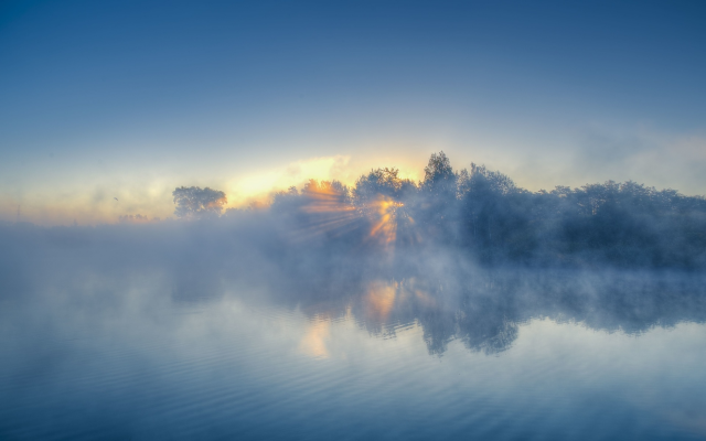 1920x1200 pix. Wallpaper sunset, clouds, lake, water, nature