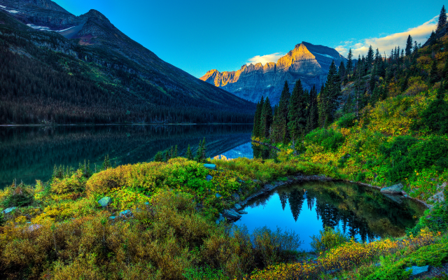 2560x1700 pix. Wallpaper mountains, river, forest, tree, reflection, nature, spring