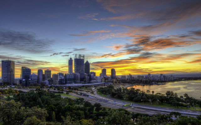 2560x1600 pix. Wallpaper kings park, western australia, perth, house, sunrise, city, australia, sunset