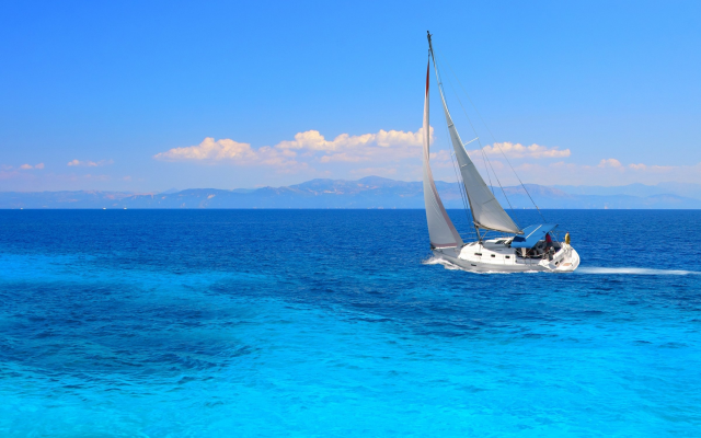 2400x1600 pix. Wallpaper yacht, boat, sail, tropics, sea, ocean, nature, beautiful