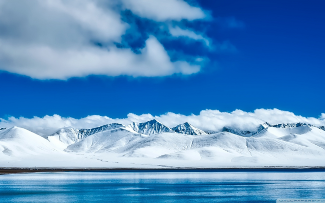 1920x1080 pix. Wallpaper lake, mountains, sky, winter, snow, china, nature