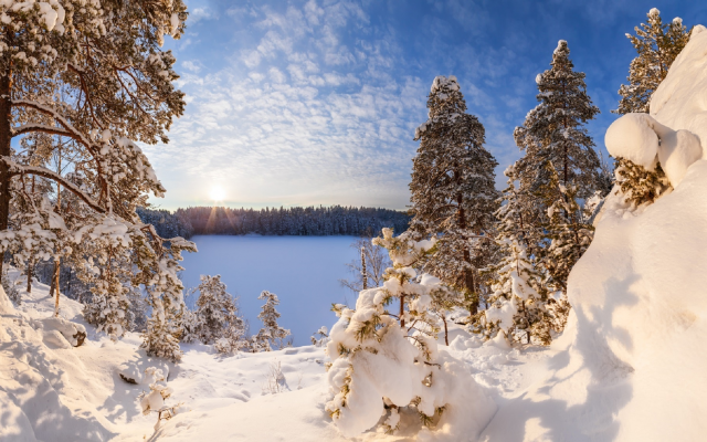 1920x1131 pix. Wallpaper winter landscape, yastrebinoe lake, parnas, russia, winter, snow, nature