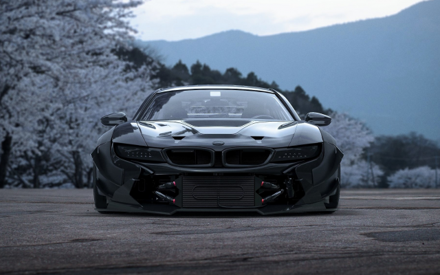 1920x1130 pix. Wallpaper bmw i8, tuning, spring, flowers, blossoms, cars, bmw