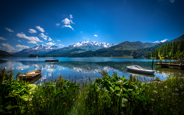 6016x4016 pix. Wallpaper switzerland, lake, mountains, alps, nature