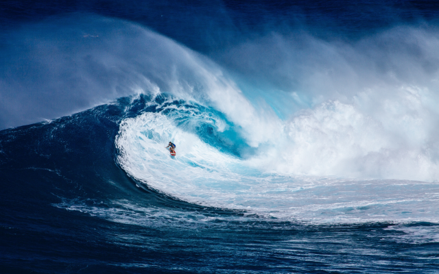 5001x3339 pix. Wallpaper surfer, waves, ocean, spray, huga wave, sport, surfing, nature