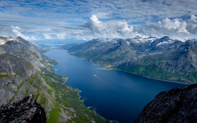 2048x1365 pix. Wallpaper norway, fjord, mountains, beautiful, nature, clouds
